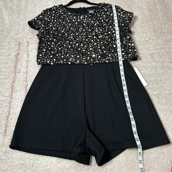 NWT VENUS Black Sequin Romper Playsuit Size 10 Holiday Party Wedding Guest - Picture 10 of 12